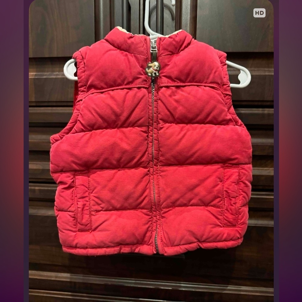 Gymboree Red Toddler puffer Vest 1-2T